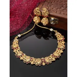 Panash Gold Plated Artificial Stones and Beads Jewellery Set-picture-25