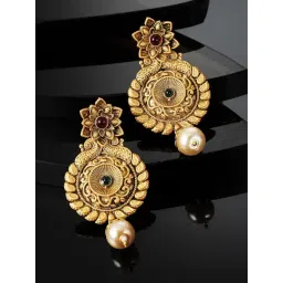 Panash Gold Plated Contemporary Drop Earrings-picture-30