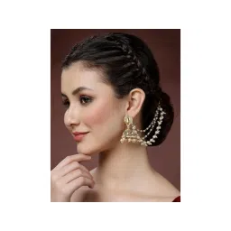 PANASH Gold-Plated Pearls Handcrafted Ear Chains-picture-23