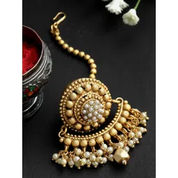 PANASH Gold-Plated Pearls Maang Tikka image 1