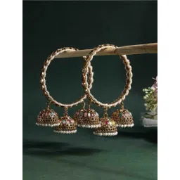 Panash Gold Plated Stone Studded Latkan Style Bangles Set of 2-picture-38