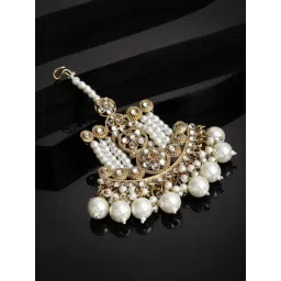 Panash Gold Plated Stone Studded Pearl Jhumar Passa-picture-25