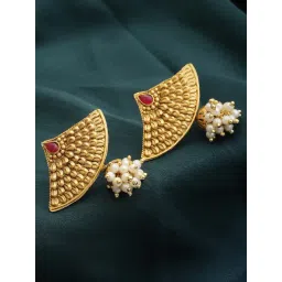 Panash Gold Toned Contemporary Drop Earrings-picture-21