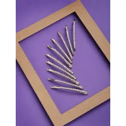 Panash Gold Toned Embellished Bobby Pins Set of 10-picture-24