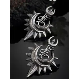 Panash Oxidized Silver Toned Quirky Drop Earrings-picture-25