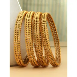 PANASH Set Of 4 24 CT Gold-Plated Antique Bangles-picture-29