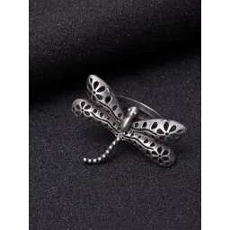 Panash Silver Plated Oxidized Adjustable Finger Ring-picture-22