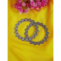 Panash Silver Plated Oxidized Bangles Set of 2-picture-18