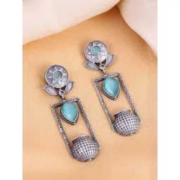 Panash Silver Plated Oxidized Classic Dangler Earrings-picture-16