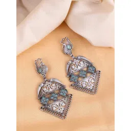 Panash Silver Plated Oxidized Contemporary Dangler Earrings-picture-20
