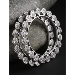 Panash Silver Toned Oxidized Bangles Set of 2-picture-13