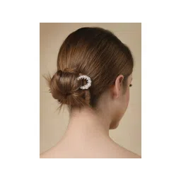 PANASH Women Gold-Toned Pearl Embellished Hair Pin-picture-12