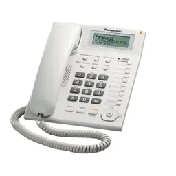 Panasonic Single Line KX-TS880MX Corded Landline Phone (White-Black) image 1