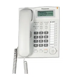 Panasonic Single Line KX-TS880MX Corded Landline Phone (White-Black) image 2