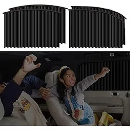 PANCA 4pcs Universal Magnetic Car Side Window Curtains | Foldable Privacy Sunshade Curtains | Car Sunshade with Strong Magnets for Baby Protection, UV Blocking, and Heat Control (Black)-image-36
