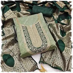 pandadi saree Women's Banarasi Jacquard With Coding Work Unstitched Dress Material-picture-11