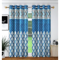 panipat textile hub 213 cm (7 ft) Polyester Semi Transparent Door Curtain (Pack Of 2)-picture-20