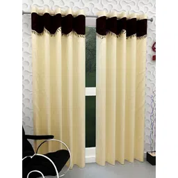 Panipat Textile Hub Beige & Brown 2 Pieces Door Curtains-picture-10