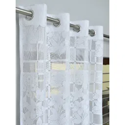 Panipat Textile Hub White 4 Pieces Window Curtains-picture-39