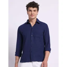 PANIT Standard Spread Collar Long Sleeves Linen Casual Shirt-picture-11