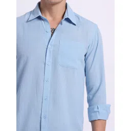 PANIT Standard Spread Collar Long Sleeves Linen Casual Shirt image 5