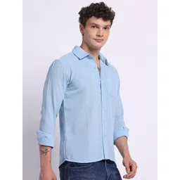PANIT Standard Spread Collar Long Sleeves Linen Casual Shirt image 4