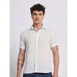 PANIT Standard Spread Collar Short Sleeves Linen Casual Shirt-picture-12