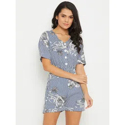 PANIT White & Blue Printed Jumpsuit-picture-30