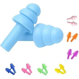 panjurli Reusable Silicone Earplugs, 5 Pairs of Noise Reduction Ear Plugs, Suitable for Sleeping, Swimming, Snoring, Concerts, Airplanes, Travel,work (multicolors)-picture-48