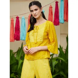Pannkh Women Yellow Printed Top-picture-35