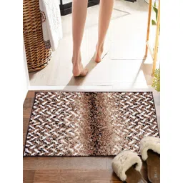 Pano Brown & White Patterned 2000 GSM Anti-Skid Bath Rugs-picture-36