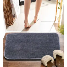 pano Grey Solid MicroFibre 14x10 Inches Antiskid Bath Mats-picture-37