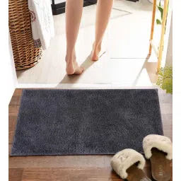 pano Grey Solid MicroFibre 15x10 Inches Antiskid Bath Mats-picture-38