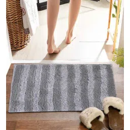 pano Grey Striped MicroFibre 14x10 Inches Antiskid Bath Mats-picture-31