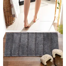 pano Grey Striped MicroFibre 15x10 Inches Antiskid Bath Mats-picture-28