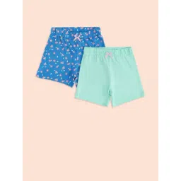 Pantaloons Baby Blue & Green Cotton Floral Print Shorts (Pack of 2)-picture-37