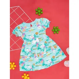 Pantaloons Baby Blue Cotton Printed Dress-picture-42