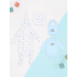 Pantaloons Baby Boys 7-Pcs Printed Pure Cotton Baby Apparel Gift Set-picture-13