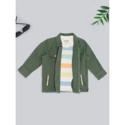 Pantaloons Baby Boys Green Cotton Striped Clothing Sets-picture-35