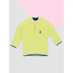 Pantaloons Baby Boys Lime Cream Textured Sweater-picture-11