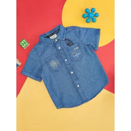 Pantaloons Baby Boys Printed Spread Collar Casual Shirt-picture-23