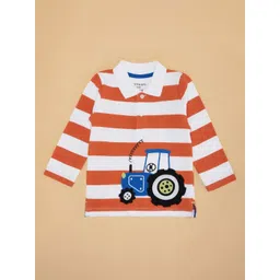 Pantaloons Baby Boys Sports Striped Polo Collar Applique T-shirt-picture-51