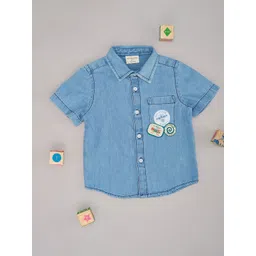 Pantaloons Baby Boys Spread Collar Solid Cotton Casual Shirt-picture-16