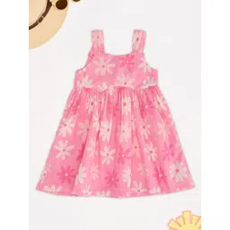 Pantaloons Baby Girls Fit & Flare Floral Print Shoulder Straps Dress-picture-18