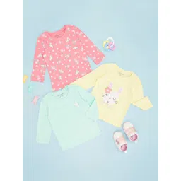 Pantaloons Baby Girls Floral Drop-Shoulder Sleeves Applique T-shirt-picture-22