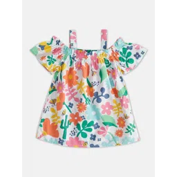 Pantaloons Baby Girls Floral Printed Cold-Shoulder Sleeves Bardot Top-picture-24