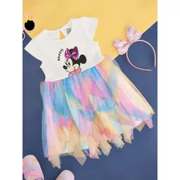 Pantaloons Baby Girls Minnie Mouse Printed Sequined Cotton Fit & Flare Dress-picture-43