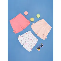 Pantaloons Baby Girls Pack Of 3 Pure Cotton Shorts-picture-40