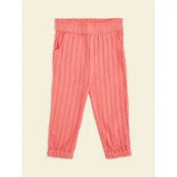 Pantaloons Baby Girls Peach-Coloured Joggers Trousers-picture-39