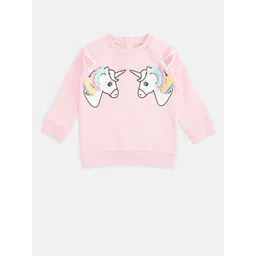 Pantaloons Baby Girls Pink Printed Sweatshirt-picture-44